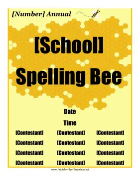 Spelling Bee Flyer Printable Template