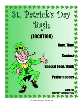 St Patrick's Day Flyer Printable Template