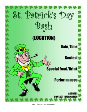 St Patrick's Day Flyer Printable Template