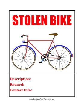 Stolen Bike Printable Template