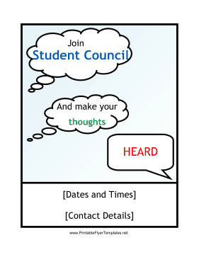 Student Council Flyer Printable Template