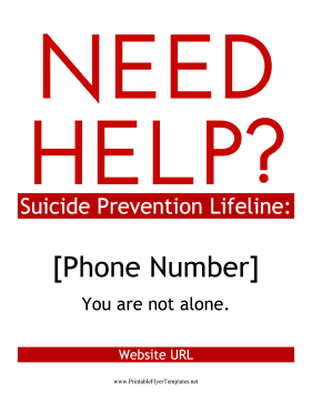 Suicide Prevention Flyer Printable Template