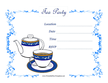 Tea Party Flyer Printable Template