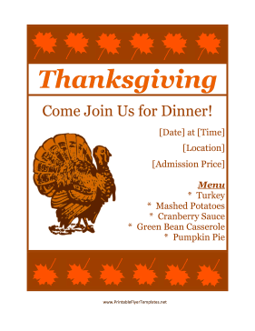 Thanksgiving Flyer Printable Template