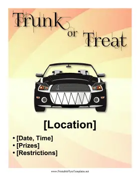 Trunk Or Treat Printable Template