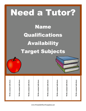 Tutor Flyer Printable Template