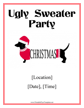 Ugly Sweater Party Flyer Printable Template