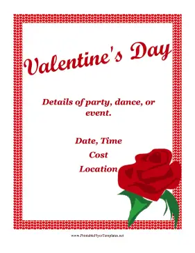 Valentines Day Flyer Printable Template