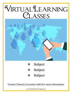 Virtual Learning Classes Printable Template