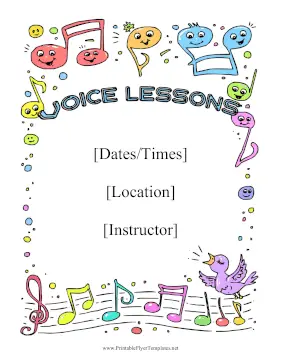 Voice Lessons Printable Template