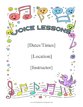 Voice Lessons Printable Template