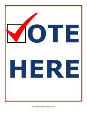 Vote Here Flyer Printable Template