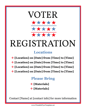 Voter Registration Drive Printable Template