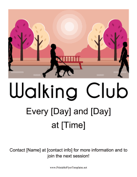 Walking Club Flyer Printable Template