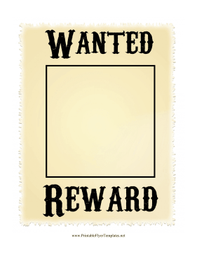 Wanted Poster Printable Template