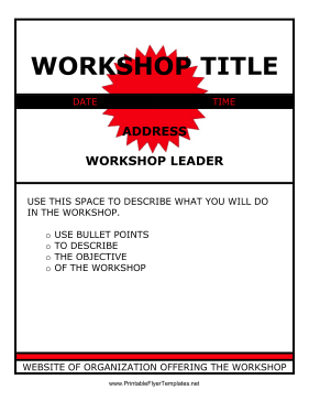 Workshop Flyer Printable Template