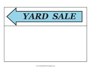 Yard Sale Flyer Left Printable Template