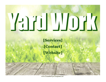 Yard Work Flyer Printable Template