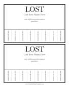 Lost Flyer 2 Per Page Printable Template