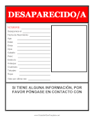 Volante Para Persona Desaparecida Printable Template